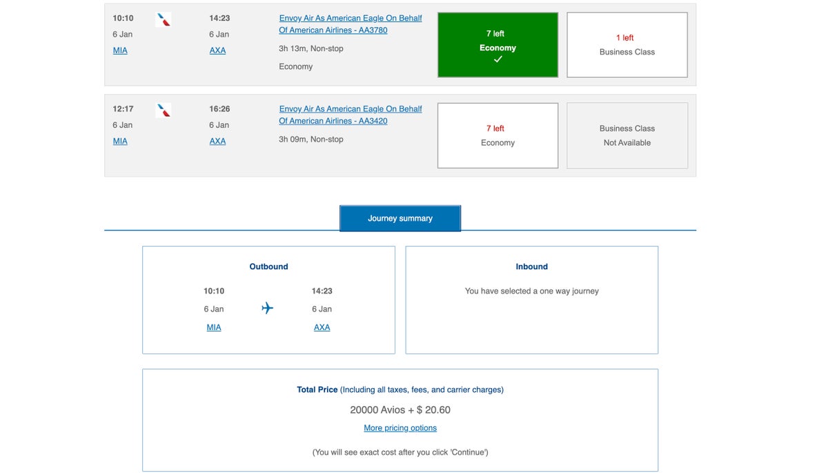 ba avios mia axa award