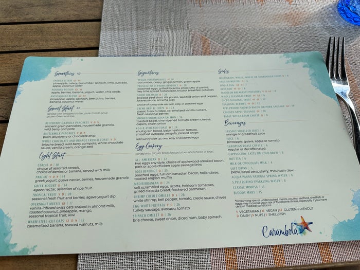 JW Marriott SXM Carambola menu JW Marriott SXM Carambola menu