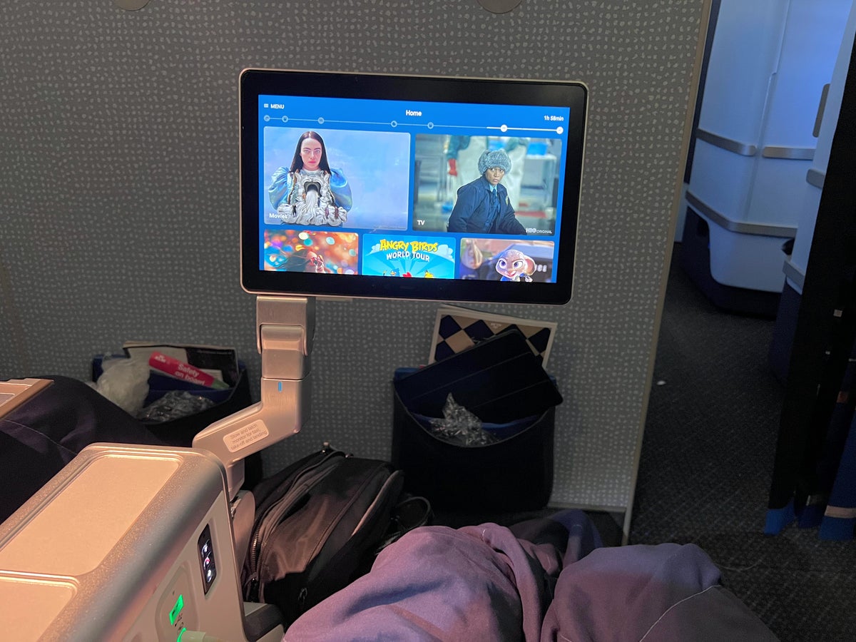 entertainment screen in KLM Premium Comfort