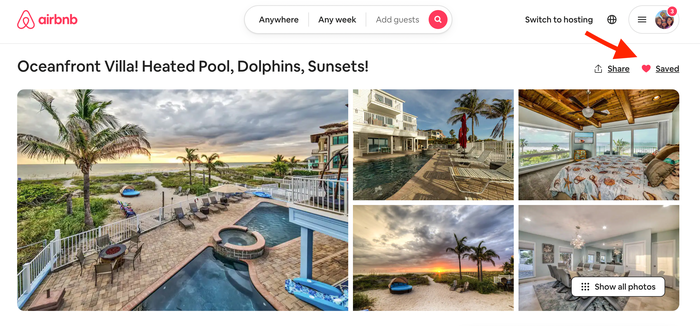 Airbnb Wishlist Heart