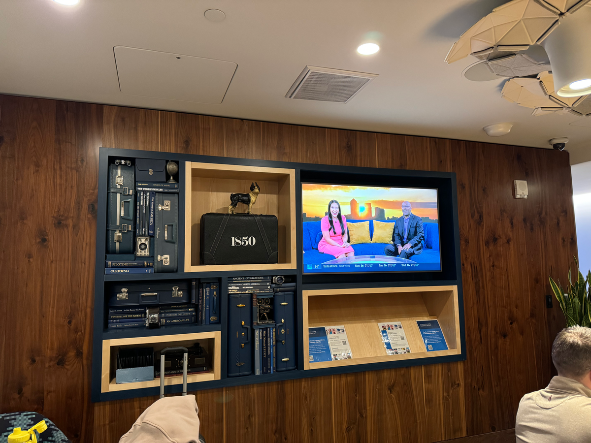Amex Centurion Lounge LAX TV screen