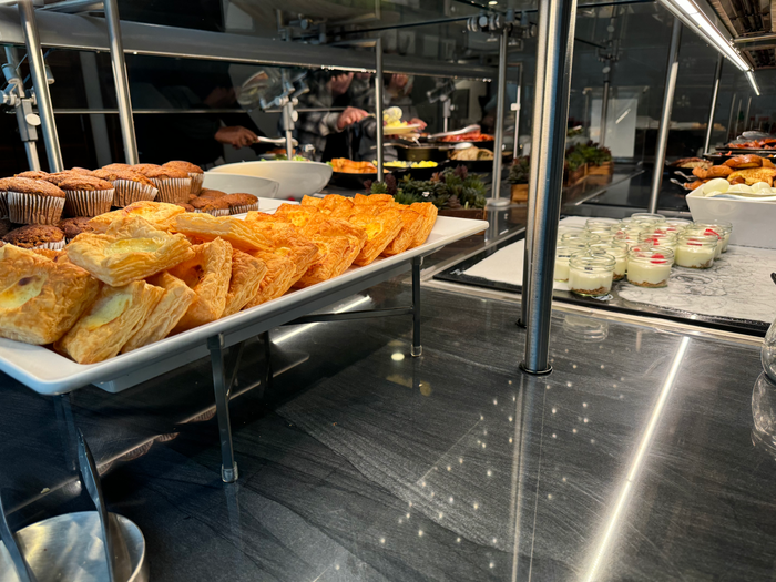 Amex Centurion Lounge LAX buffet yogurt pastries