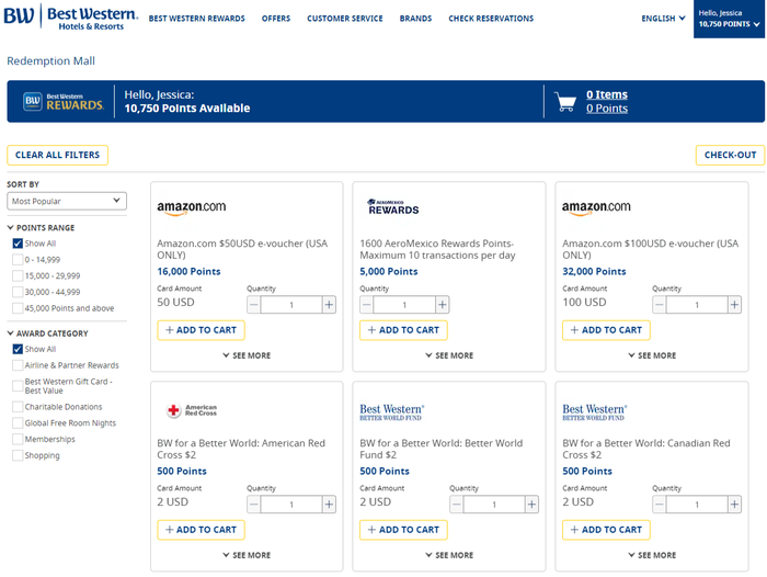Best Western Rewards redemption mall Best Western Rewards redemption mall