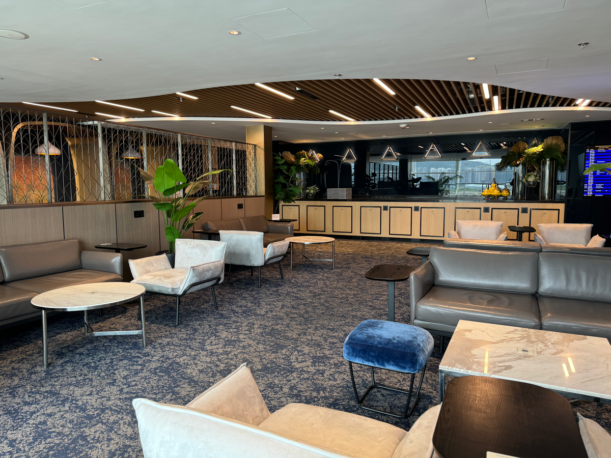 Centurion Lounge DCA Entrance Desk Chase Sapphire Lounge Hong Kong HKG rear cafe