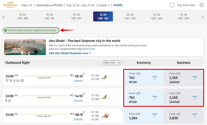 Etihad Amex discount IAD MLE Etihad Amex discount IAD MLE