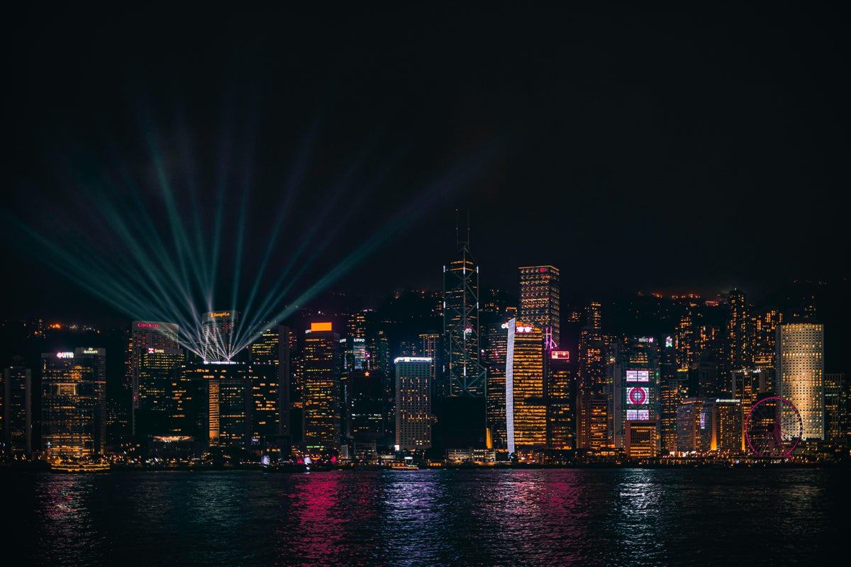 Hong kong skyline at night 