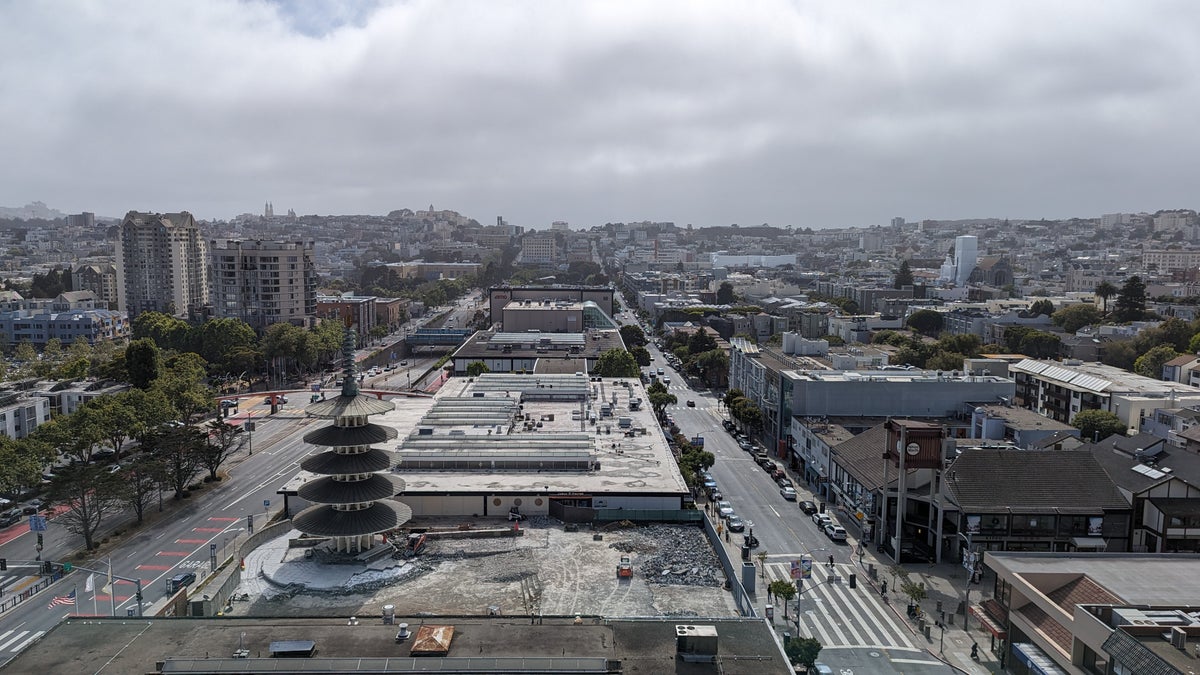 Hotel Kabuki San Francisco guest room view Japantown mall