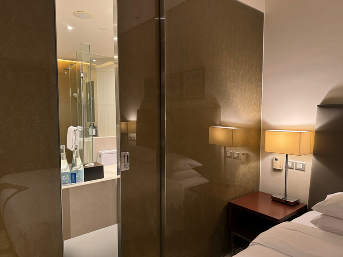 Hyatt Regency Hong Kong Tsim Sha Tsui bedroom access to bathroom Hyatt Regency Hong Kong Tsim Sha Tsui bedroom access to bathroom