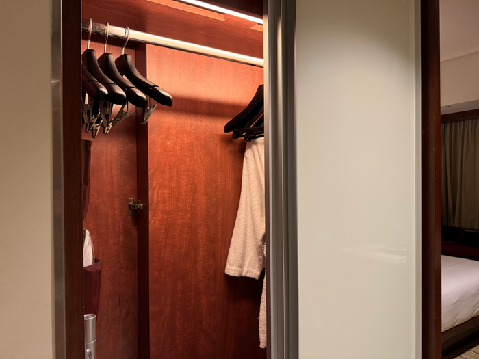 Hyatt Regency Hong Kong Tsim Sha Tsui bedroom closet Hyatt Regency Hong Kong Tsim Sha Tsui bedroom closet