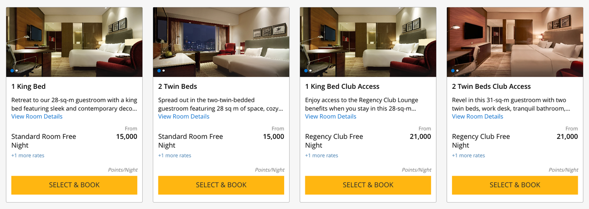 Hyatt Regency Hong Kong Tsim Sha Tsui points costs