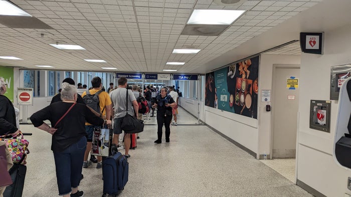 IAH to LAS Terminal A TSA screening line continued IAH to LAS Terminal A TSA screening line continued