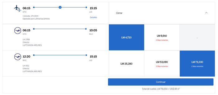 LifeMiles mixed cabin award pricing Lufthansa First LifeMiles mixed cabin award pricing Lufthansa First