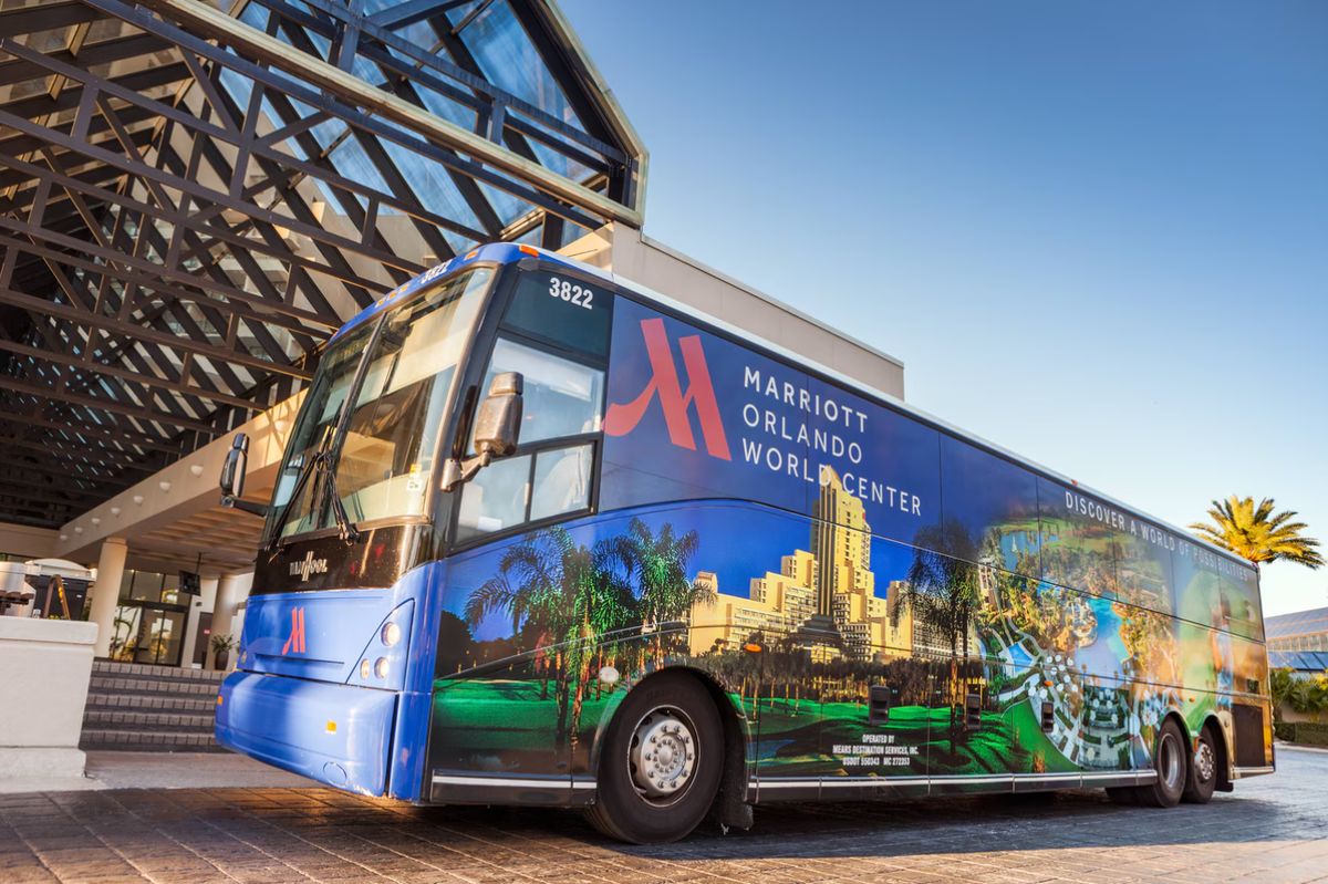 Orlando World Center Marriott amenities Disney parks shuttle