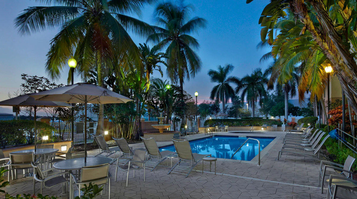 Outdoor pool at the Fairfield Inn Suites Boca Raton