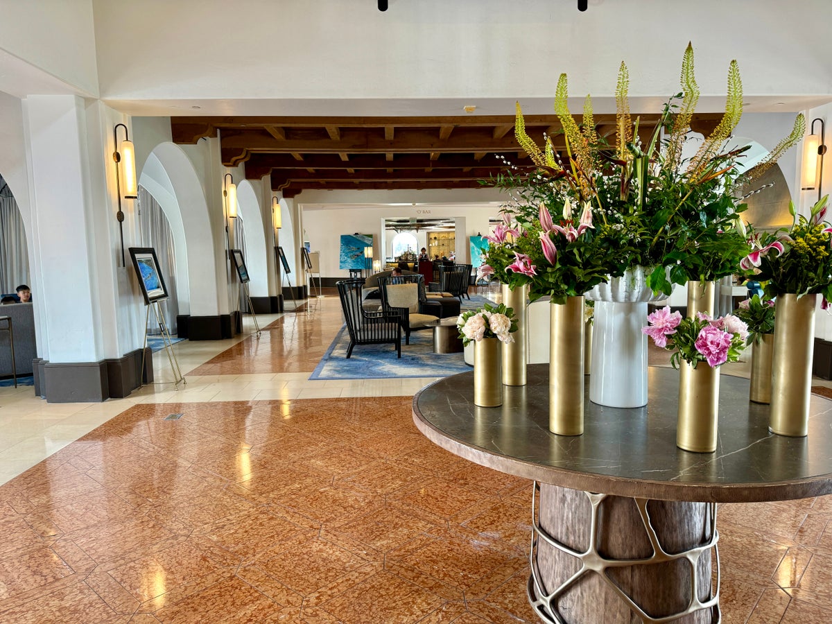 Ritz Carlton Bacara Santa Barbara Lobby Flowers and Furniture