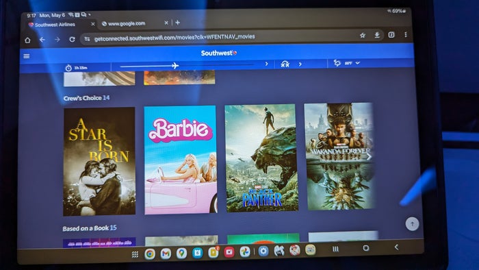 Southwest MCO to HOU amenities inflight entertainment 
