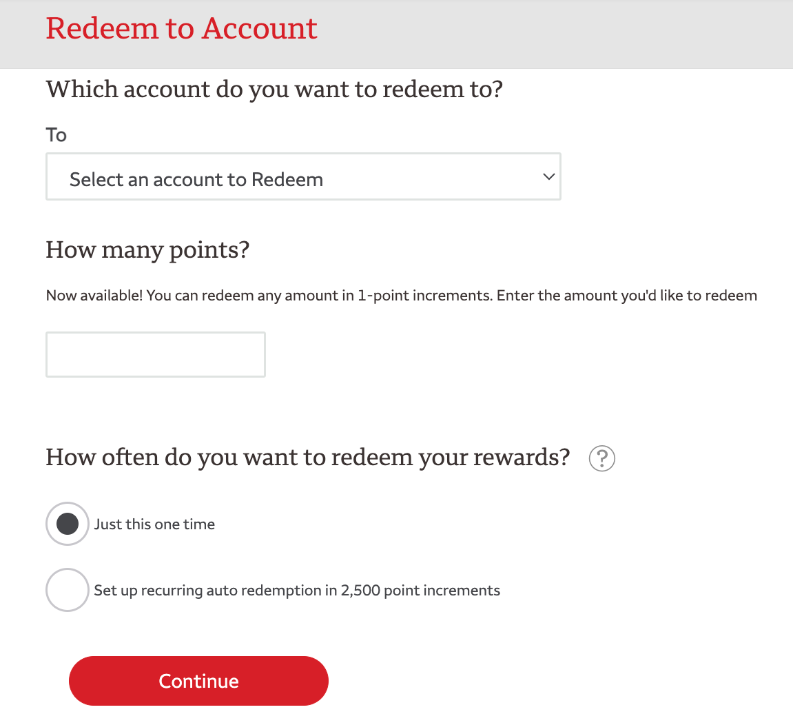 Wells Fargo redeem points to account or check