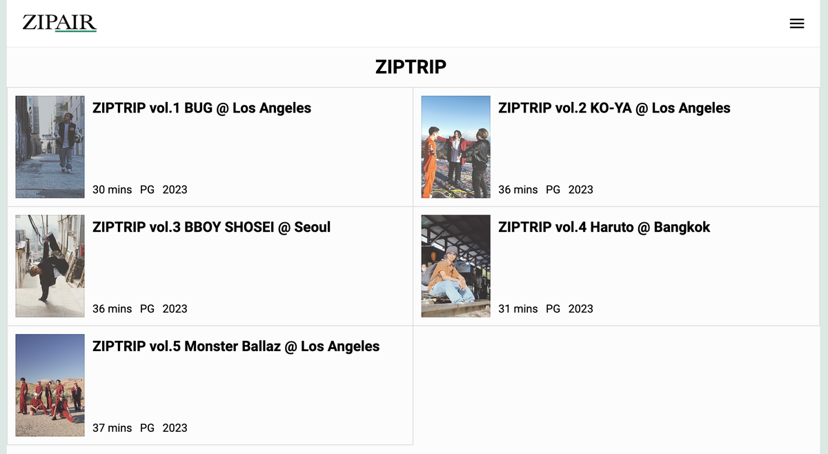 Zipair LAX NRT Ziptrip videos