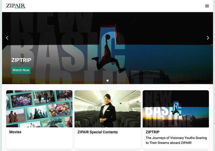 Zipair LAX NRT entertainment options
