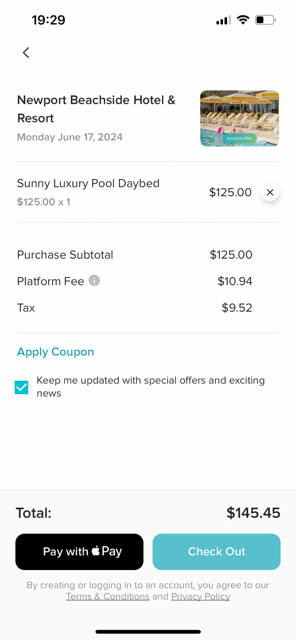 ResortPass Booking Screen Mobile ResortPass Booking Screen Mobile