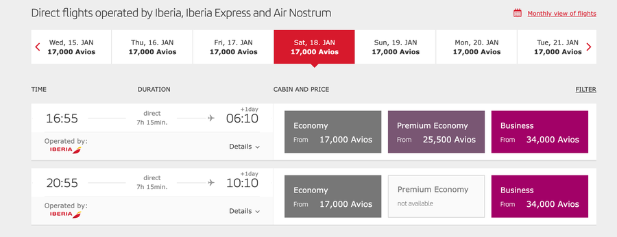 Iberia Avios redemption