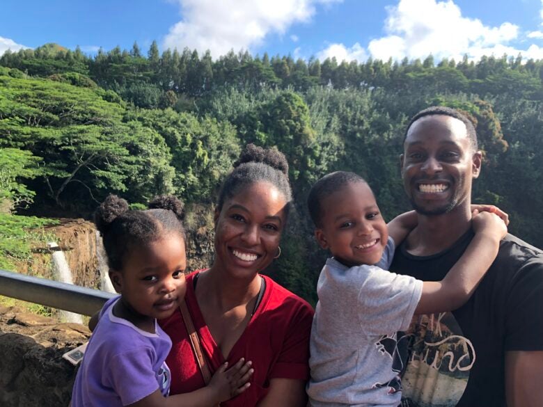 In Kuaui, Hawaii, Ashley and her family sought out waterfalls in addition to time spent at the beach.