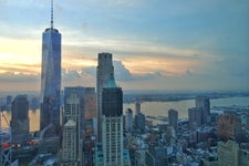 A sunset in New York City.