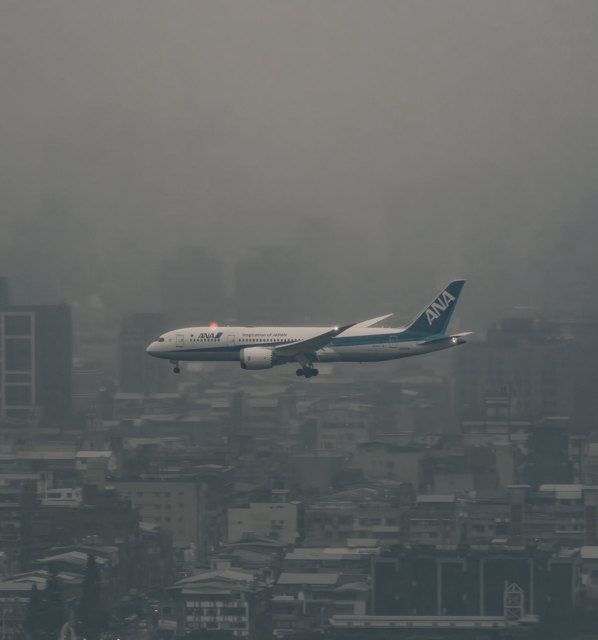 ANA plane about to land at Taipei Songshan Airport. Image Credit Ehsan Haque