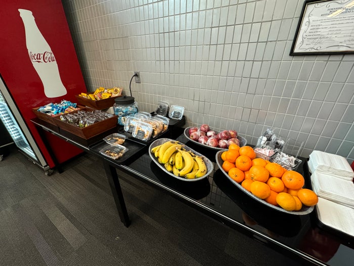 Admirals Club temporary location PHL A Wes Fruit and snacks Admirals Club temporary location PHL A Wes Fruit and snacks