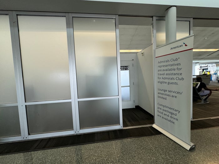 Admirals Club temporary location PHL A West entrance Admirals Club temporary location PHL A West entrance