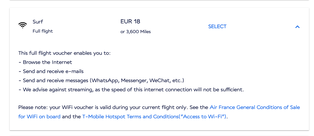 Air France full flight WiFi