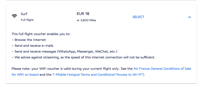 Air France full flight WiFi Air France full flight WiFi