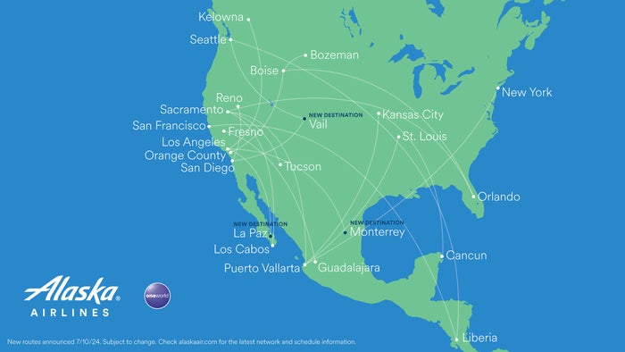 Alaska Airlines New Route Map Alaska Airlines New Route Map