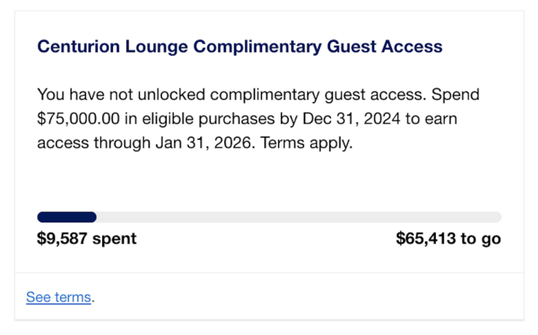 Amex spending tracker Centurion Lounge guests