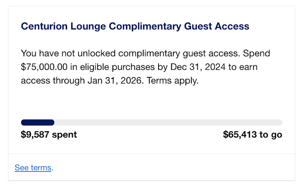 Amex spending tracker Centurion Lounge guests