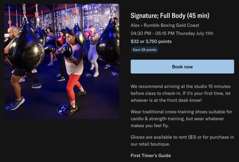 Bilt Fitness Class Points