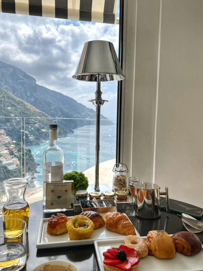 Breakfast View at Hotel Villa Franca in Positano