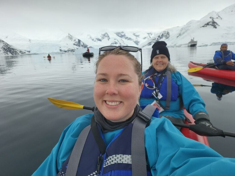 My roommate convinced me to go kayaking and I’m glad I did. Nothing comes close to the feeling of calm waters among Antarctic ice.
