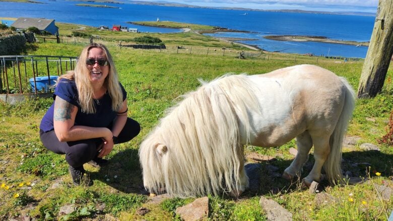 You didn’t think my love of Scotland stopped in Edinburgh, did you? Here’s me in Shetland with my favorite pony.