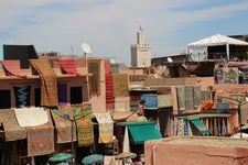 Carpets hanging in Marrakesh, Morocco.