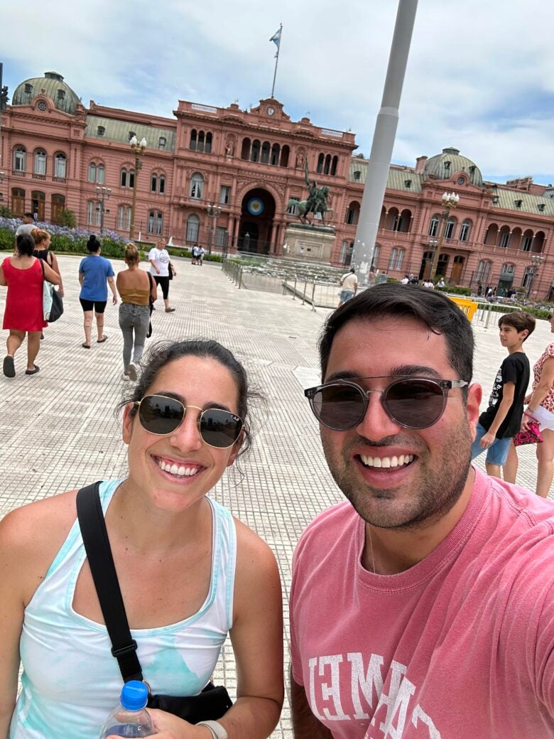 Seeing the sites in Buenos Aires with my cousin and go-to travel companion!
