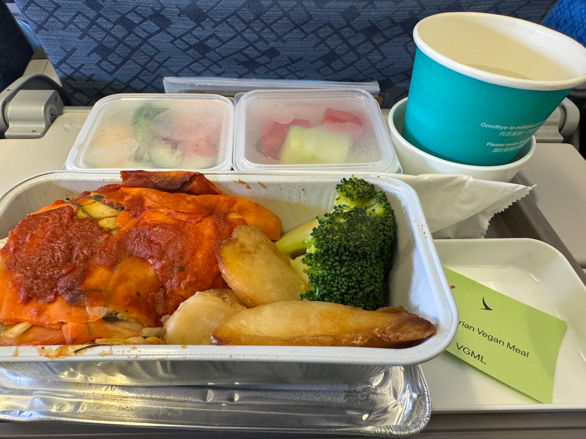 Cathay Pacific A330 300 vegan meal