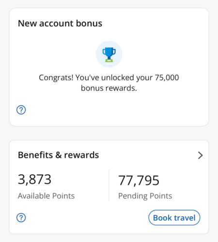 Chase mobile app welcome bonus earned