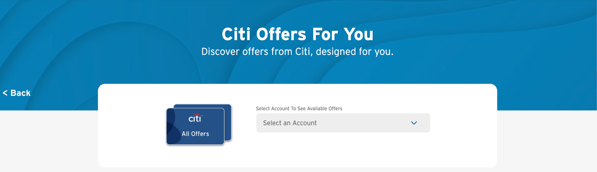 Citi Merchant Offers select account