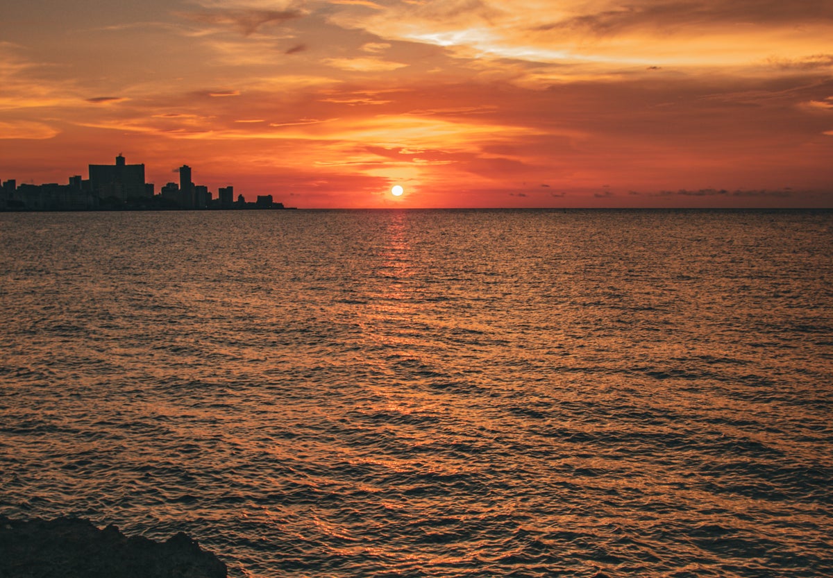 El Malecon Havana Cuba sunset