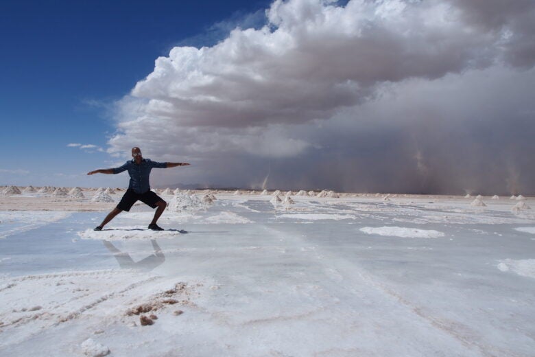 Exploring the salt flats in Bolivia