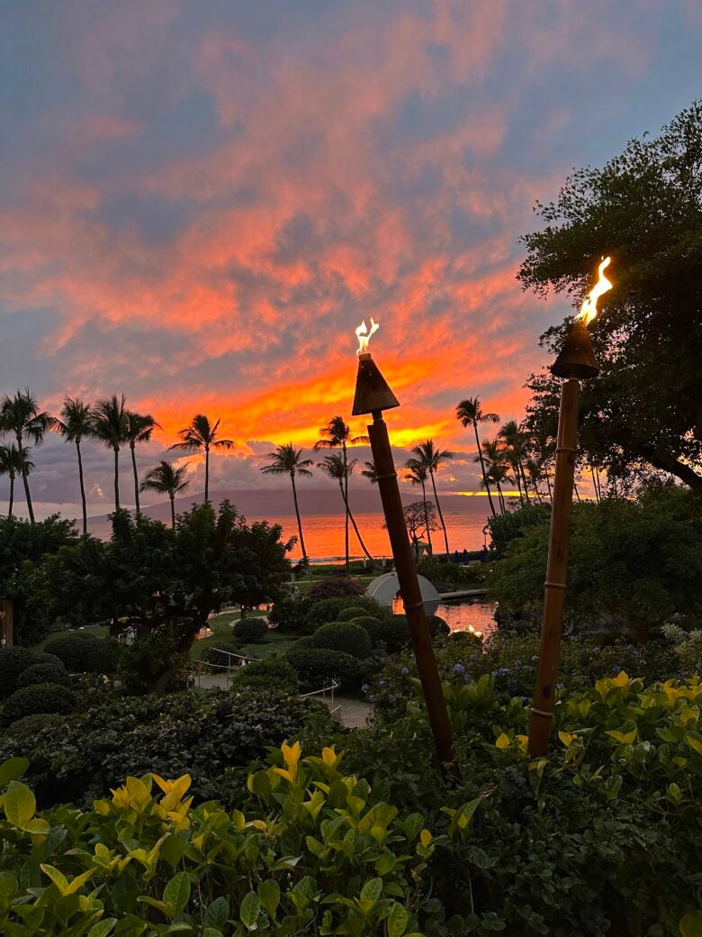 Firey sunset in Maui