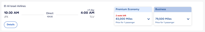 Flying Blue redemption El Al premium econ business JFK TLV Flying Blue redemption El Al premium econ business JFK TLV