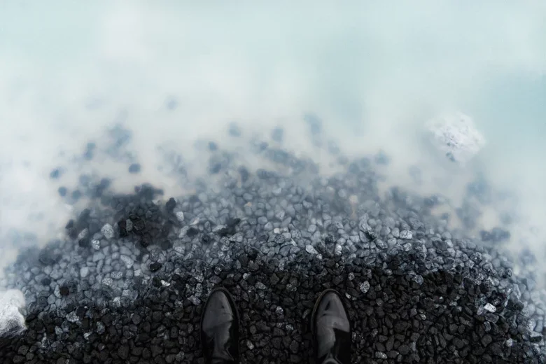 Geothermic water's edge in Iceland.