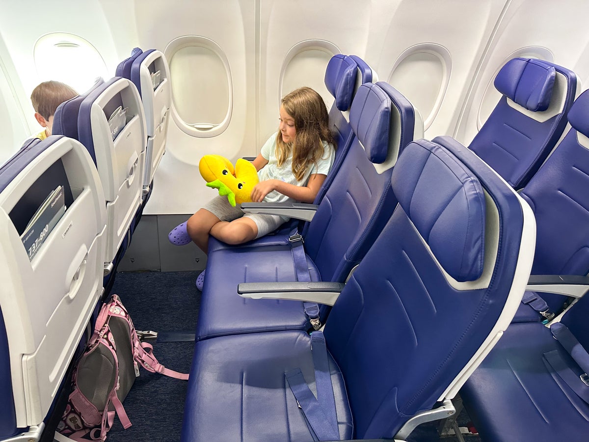 Girl flying Southwest